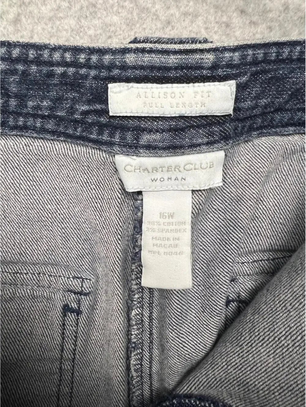 Y2K 90s Charter Club Roll Tab Denim Jeans Womens Plus 16W Outdoor Casual Pockets
